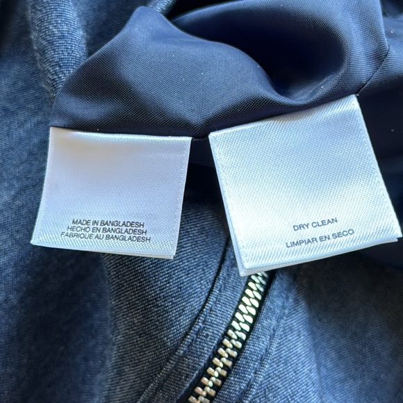 Nine West Chambray Denim Sleeveless Sheath Mini Dress Denim Silver Zip Front - Picture 10 of 13